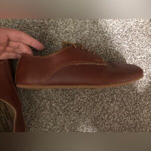 Anya handmade barefoot leather saddle shoes
